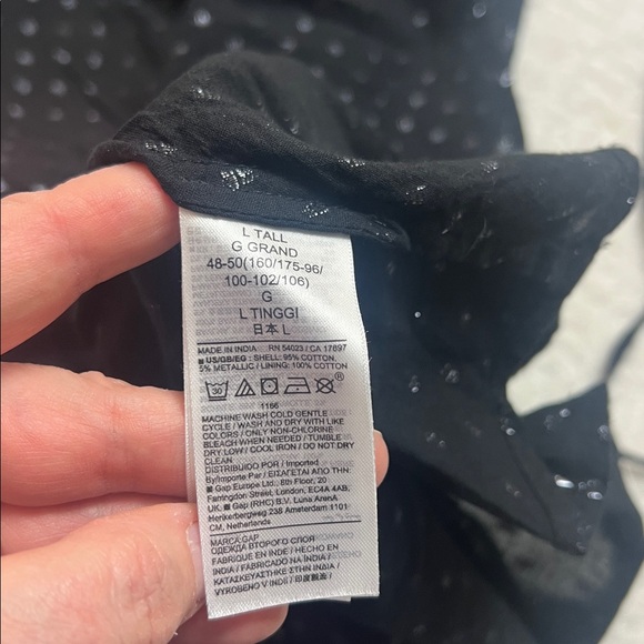 New! Gap black and metallic mock neck long ballon sleeves ruffle hem mini dress - Picture 11 of 13